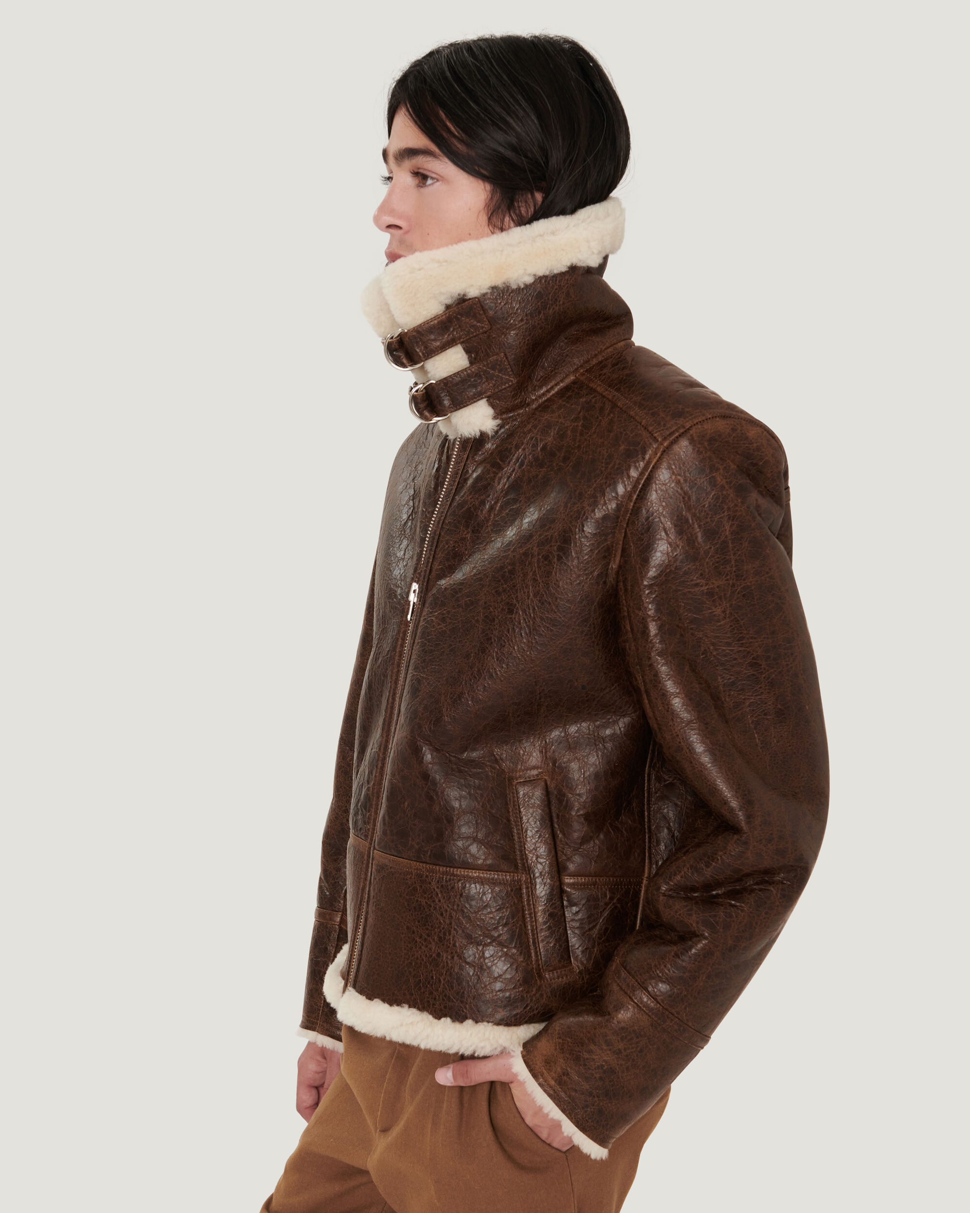 shearling aviator coat