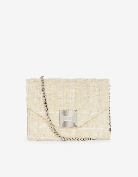 PHONE TWEED BAG WITH CHAIN