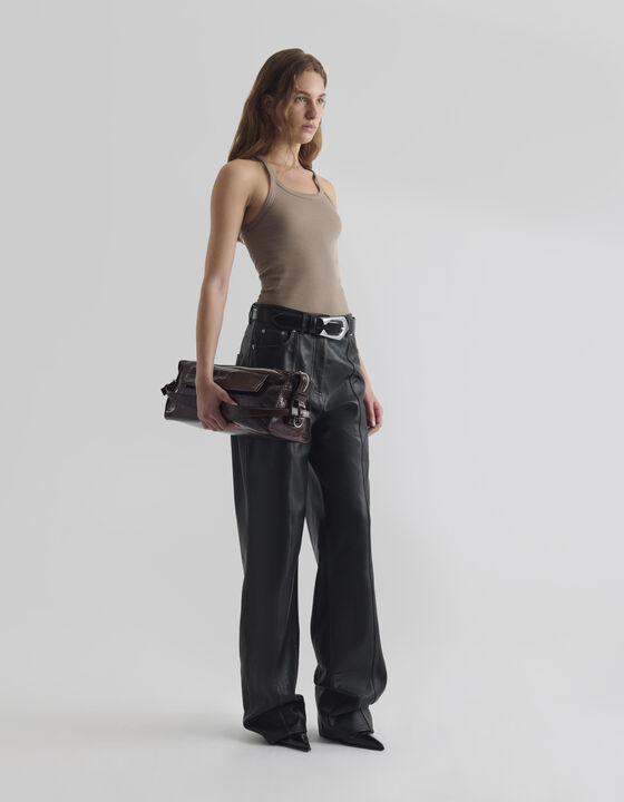 PANTALON LARGE EN CUIR