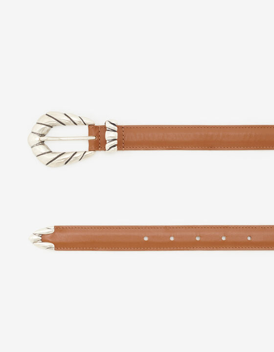 LEATHER BABY BELT WITH SCULPTED BUCKLE