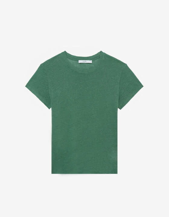 ROUND-NECK LINEN T-SHIRT