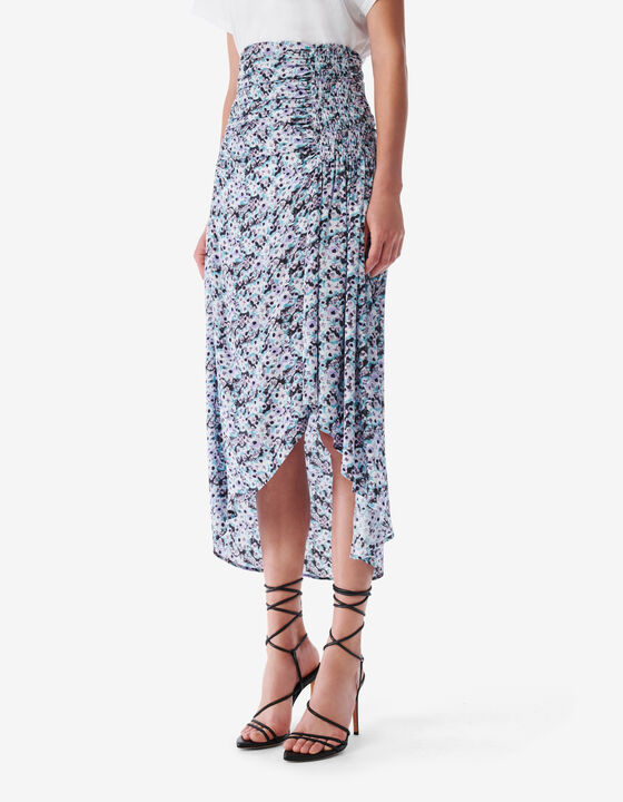 JUPE MIDI IMPRIM&Eacute;E &Agrave; FRONCES