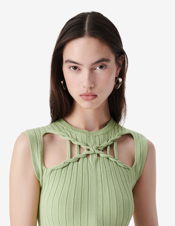 RIBBED ROUND-NECK TOP