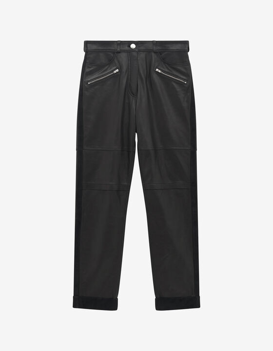STRAIGHT LEG LEATHER PANTS
