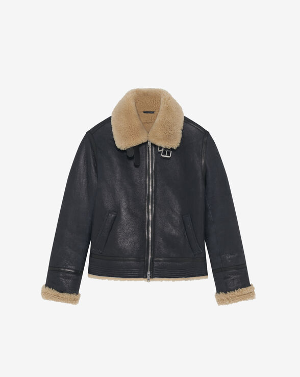 DELEO LEATHER STAND-UP COLLAR JACKET