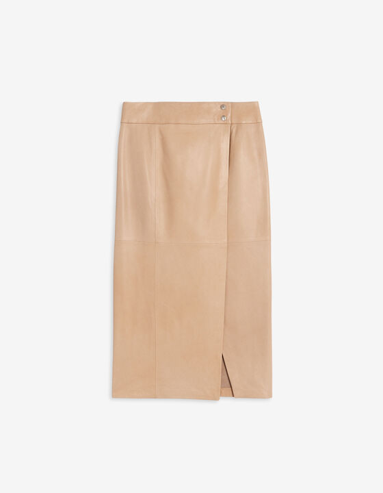 ORLA LEATHER MIDI SKIRT