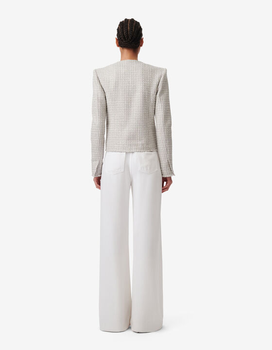 VESTE EN TWEED ARGENT&Eacute;