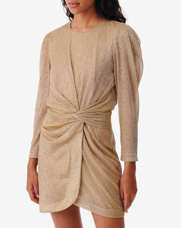 NOWEN SHORT DRAPED ROUND-NECK DRESS