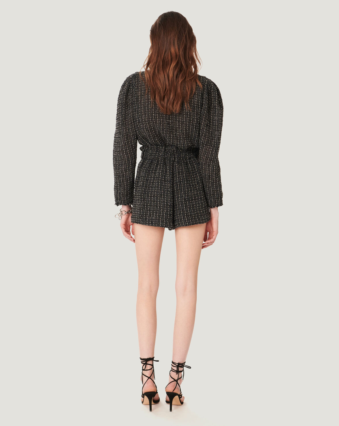 KALE PAPERBAG KNIT TWEED SHORTS image number null