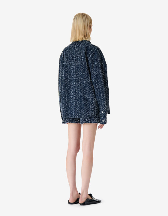 TEXTURED DENIM OVERSHIRT