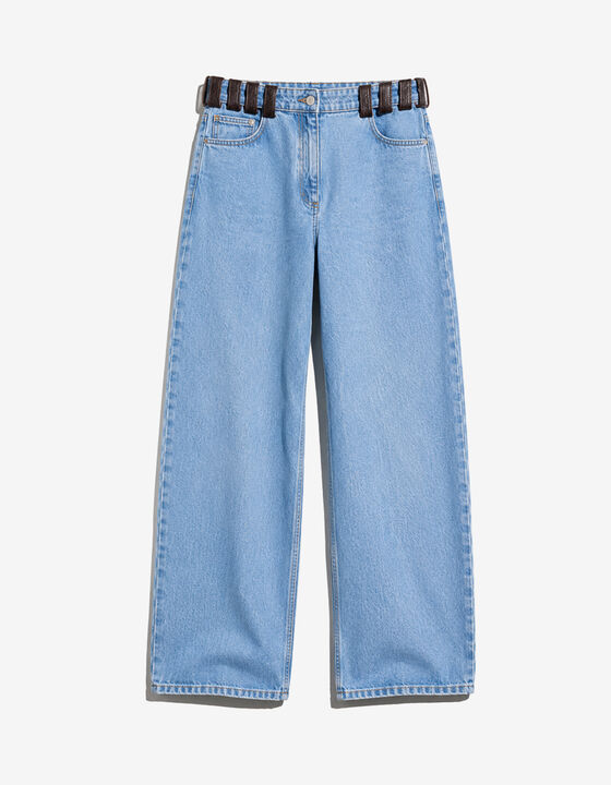 JEAN &Agrave; PASSANTS EN CUIR
