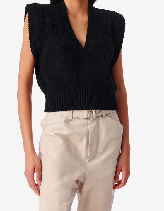 V-NECK SLEEVELESS SWEATER
