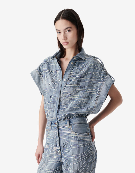 EMBROIDERED DENIM OVERSHIRT