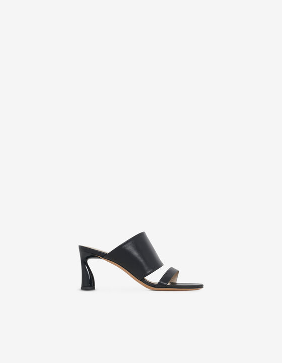 MULES À TALONS EN CUIR
