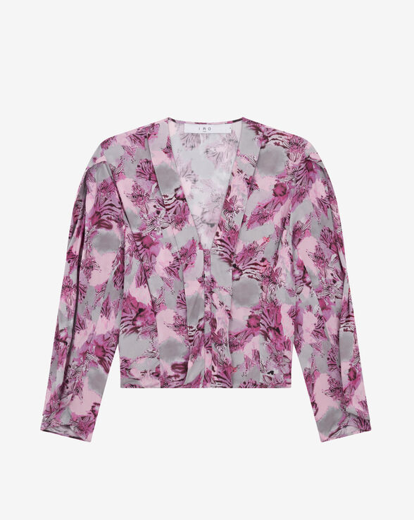 BLOUSE DÉCOLLETÉE À IMPRIMÉ ORALIA