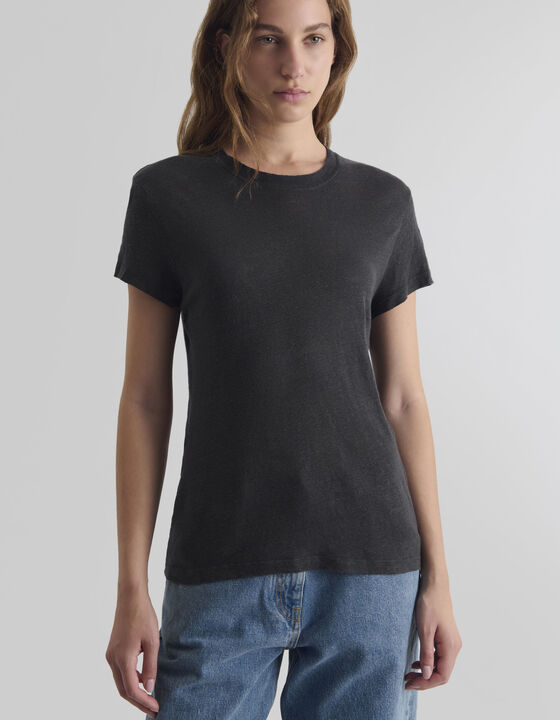 T-SHIRT EN LIN COL ROND