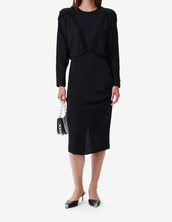 MIDI DRESS WITH SHOULDER PADS