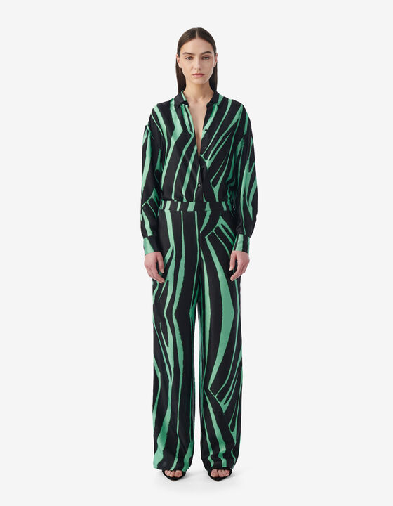 STRAIGHT SILK PANTS
