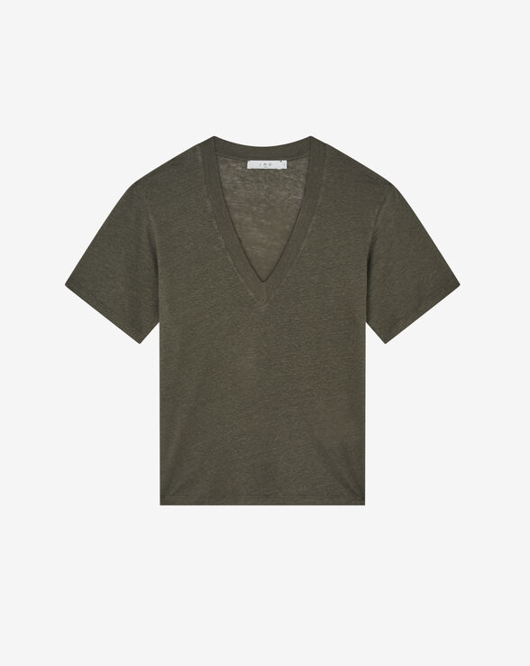 T-SHIRT EN LIN COL V JEYLA