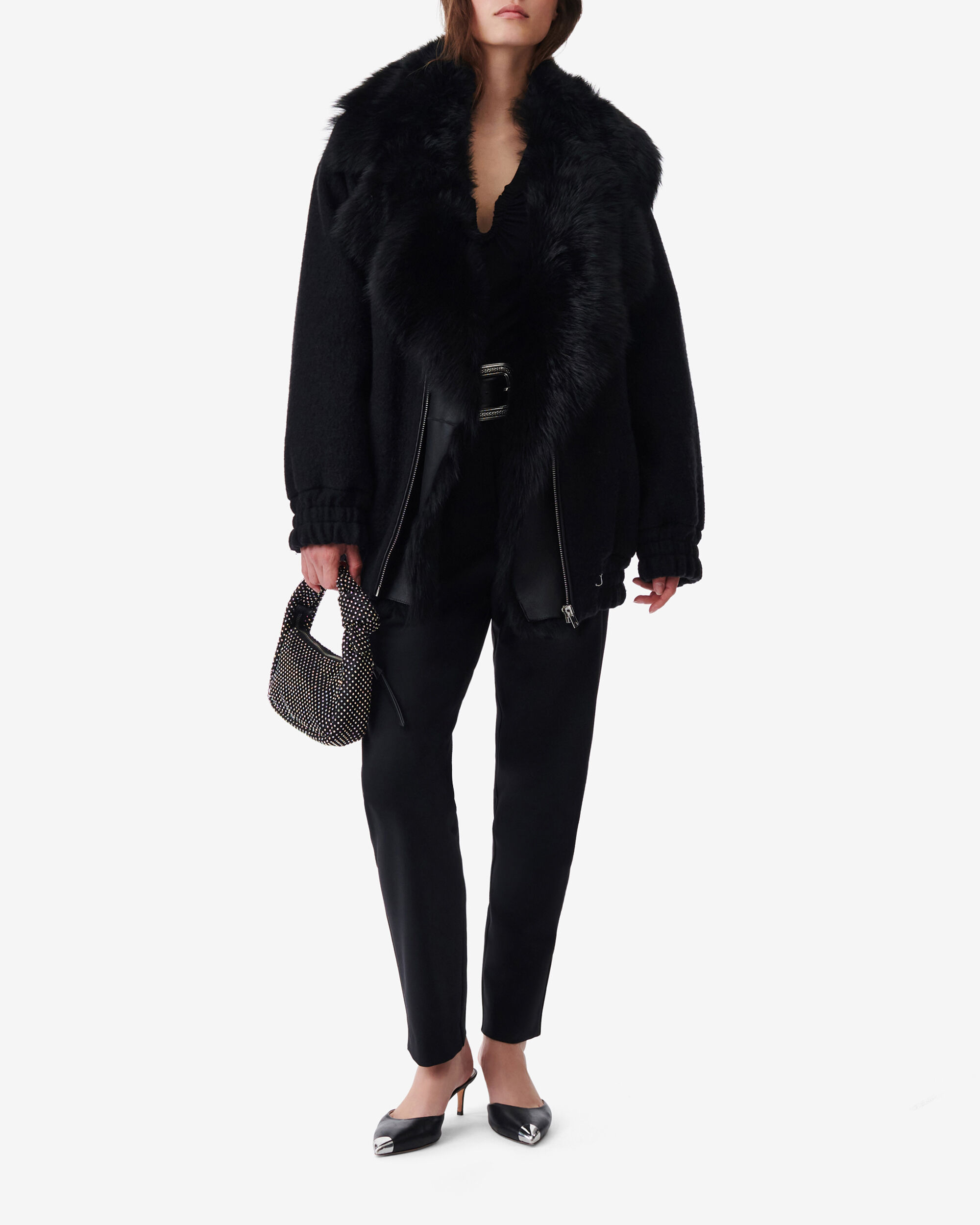 Iro shearling outlet moto jacket