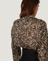 RUSKO STRONG SHOULDER LEOPARD TOP image number null