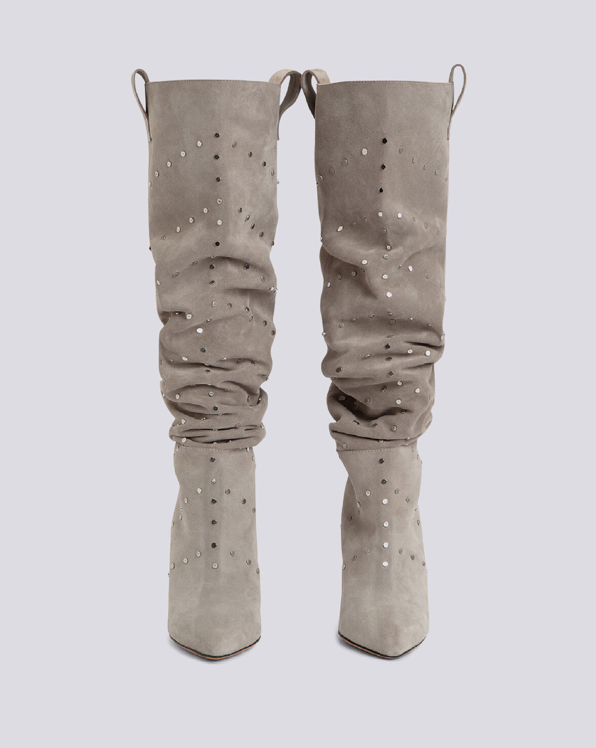 ELGOW STUDDED SUEDE SLOUCHE BOOTS image number null