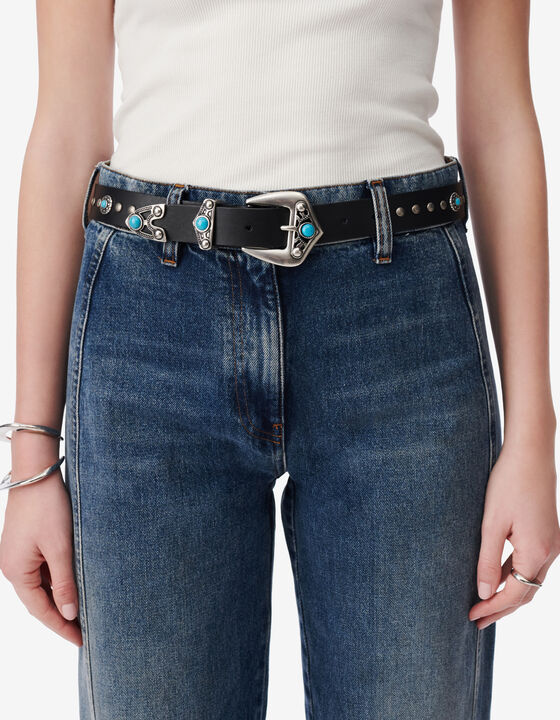 STUDDED LEATHER BELT