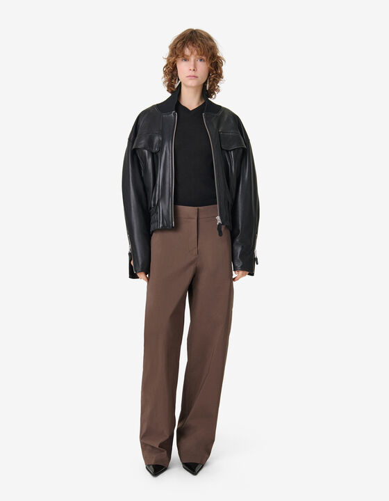 LEATHER BOMBER JACKET