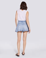 RAJO WIDE LEG LIGHT WASH DENIM SHORTS image number null