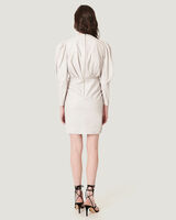 SUMAI LEATHER PUFF SLEEVE PLEATED DRESS image number null