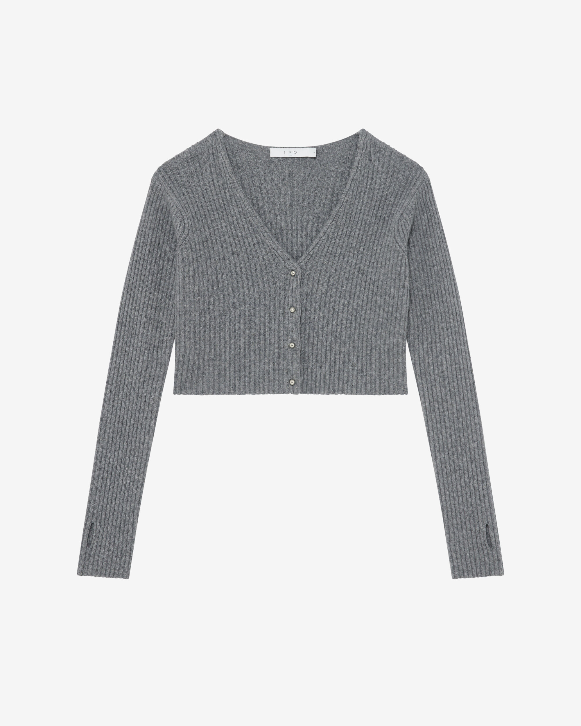 KEYRA CROPPED RIBBED CARDIGAN