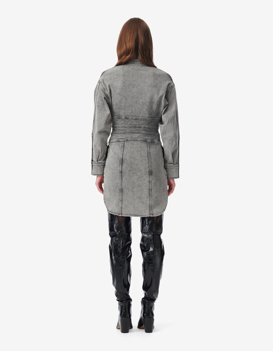 FADED DENIM SHIRT DRESS