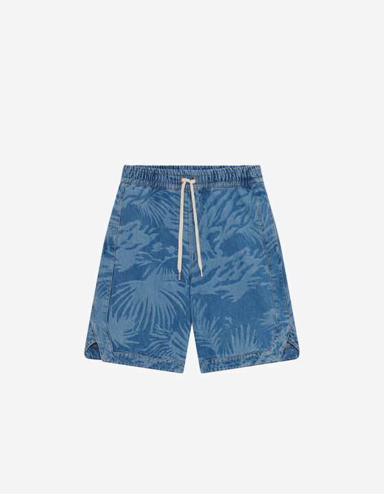 PATTERNED DENIM SHORTS