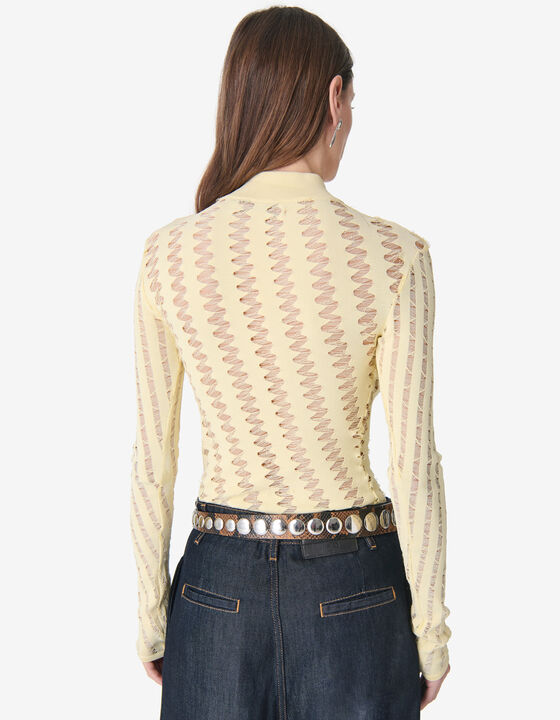 PULL AJOUR&Eacute; &Agrave; COL MONTANT