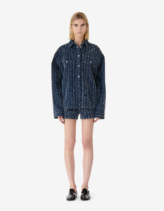 TEXTURED DENIM OVERSHIRT