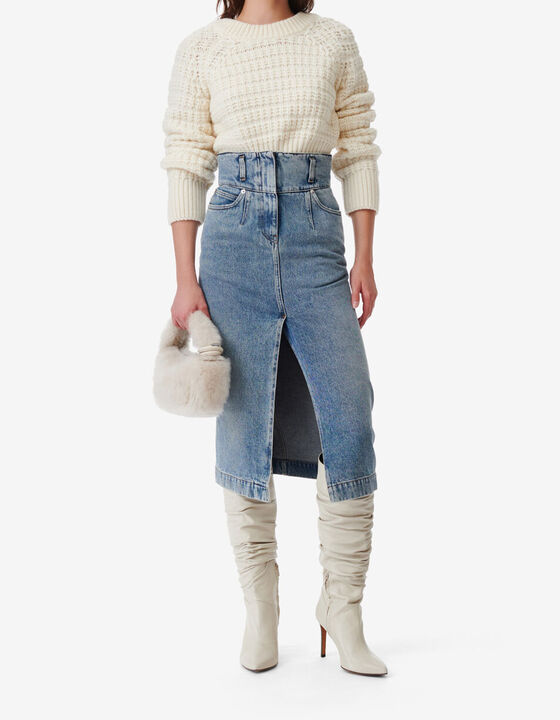 JUPE MIDI CEINTURÉE