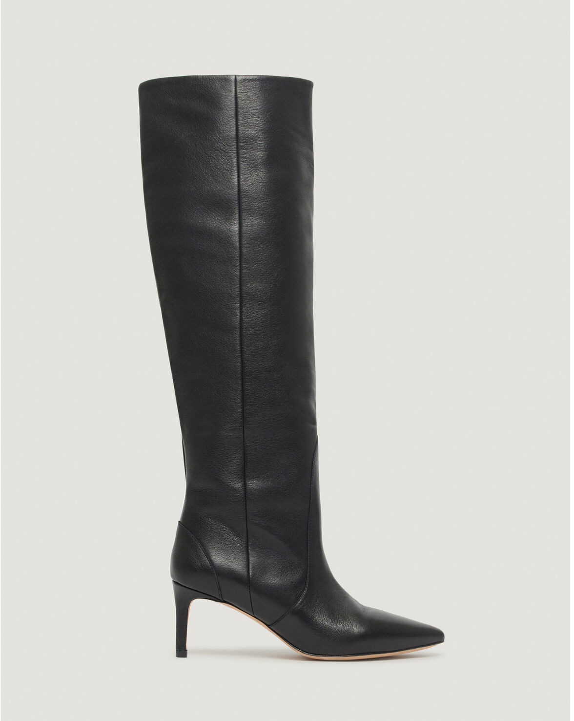 HYGIE KNEE HIGH POINTED LEATHER BOOTS image number null