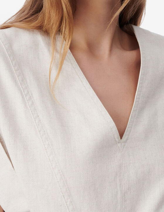 ROBE COURTE EN JEAN COL V