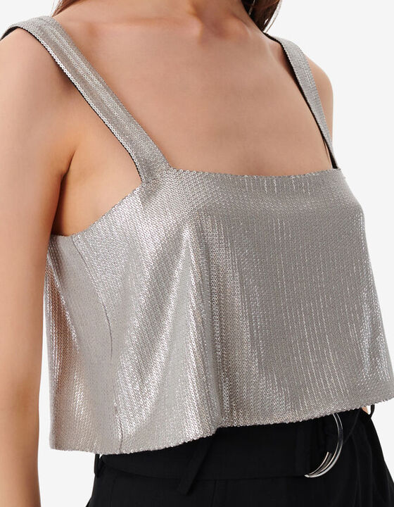 CROPPED SEQUIN TOP