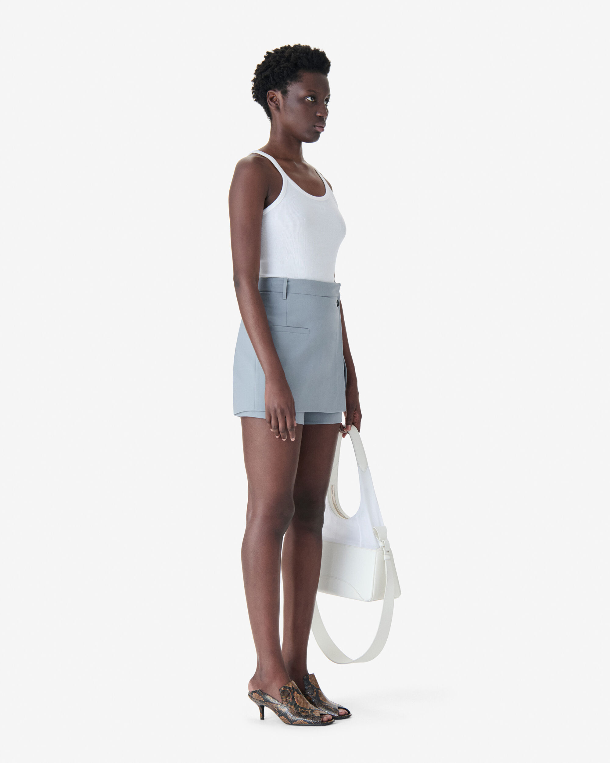 AMIRA women grey fitted skirt-shorts | IRO