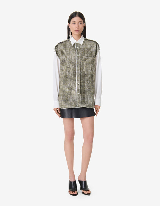TWEED BI-MATERIAL SHIRT