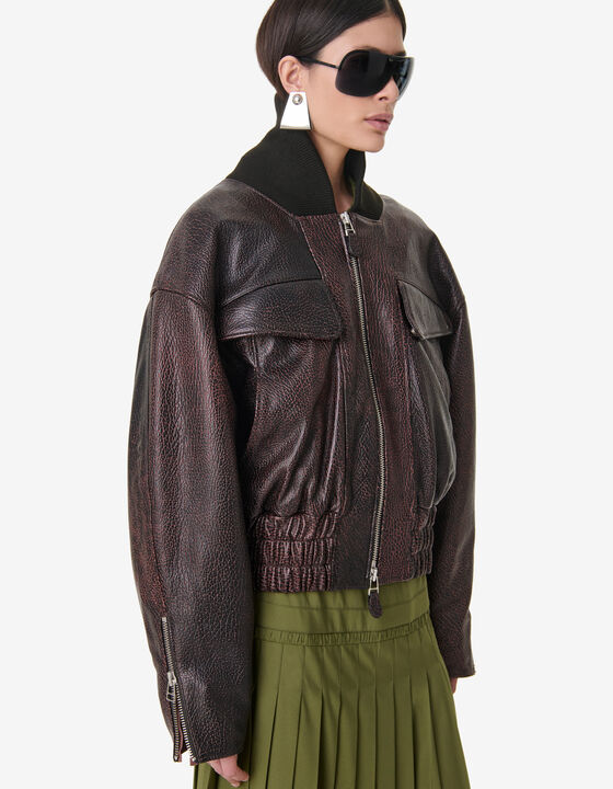 LEATHER BOMBER JACKET