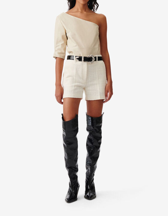 ASYMMETRICAL LEATHER TOP