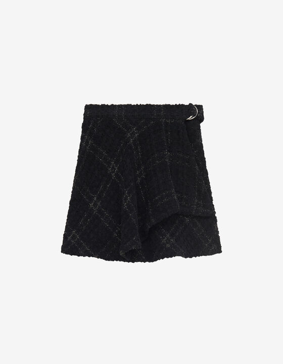 JUPE EN TWEED À CARREAUX