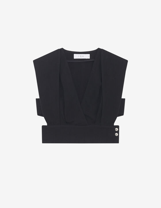 CROPPED V-NECK TOP