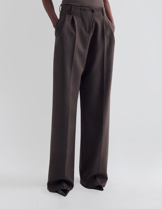 WIDE-LEG PLEATED TROUSERS