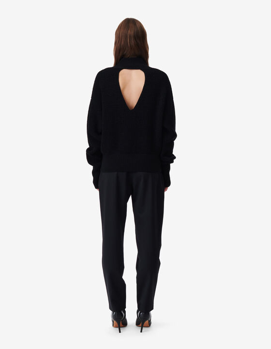 HIGH-NECK SWEATER WITH CUT-OUTS