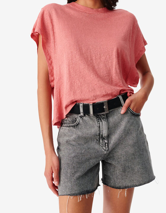 ROUND-NECK LINEN T-SHIRT