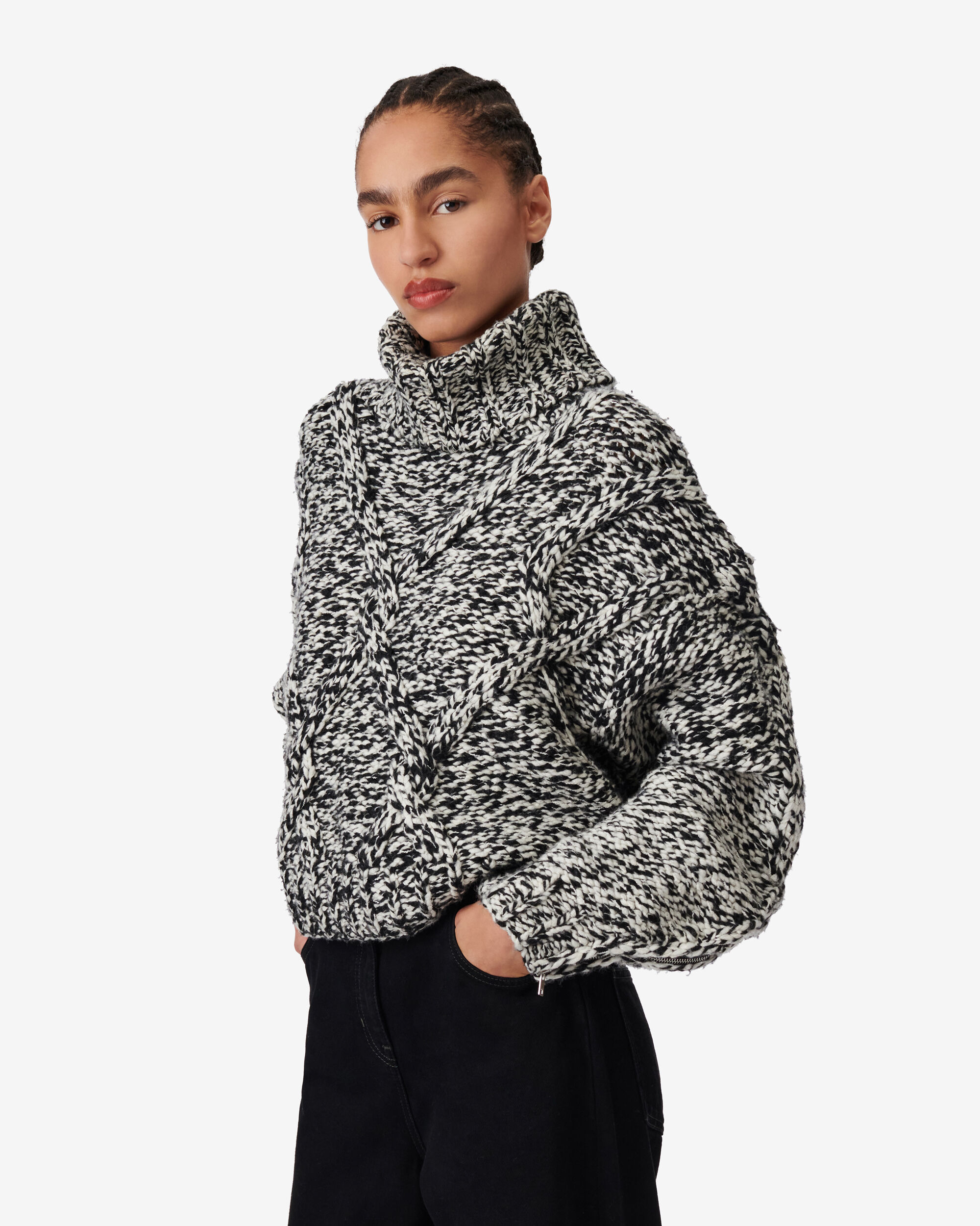 IRO FALL WINTER 24 COLLECTION | LISON HIGH-NECK PULLOVER