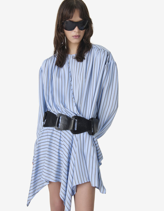 ASYMMETRICAL STRIPED DRESS